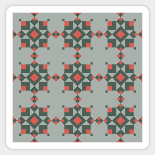 Red, Gray and Green Maryland Patchwork Pattern Sticker